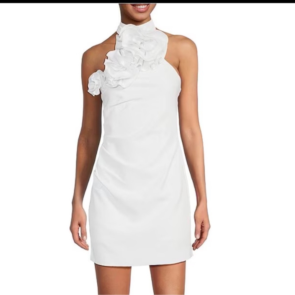 Gianni bini white dress with flowers size 6